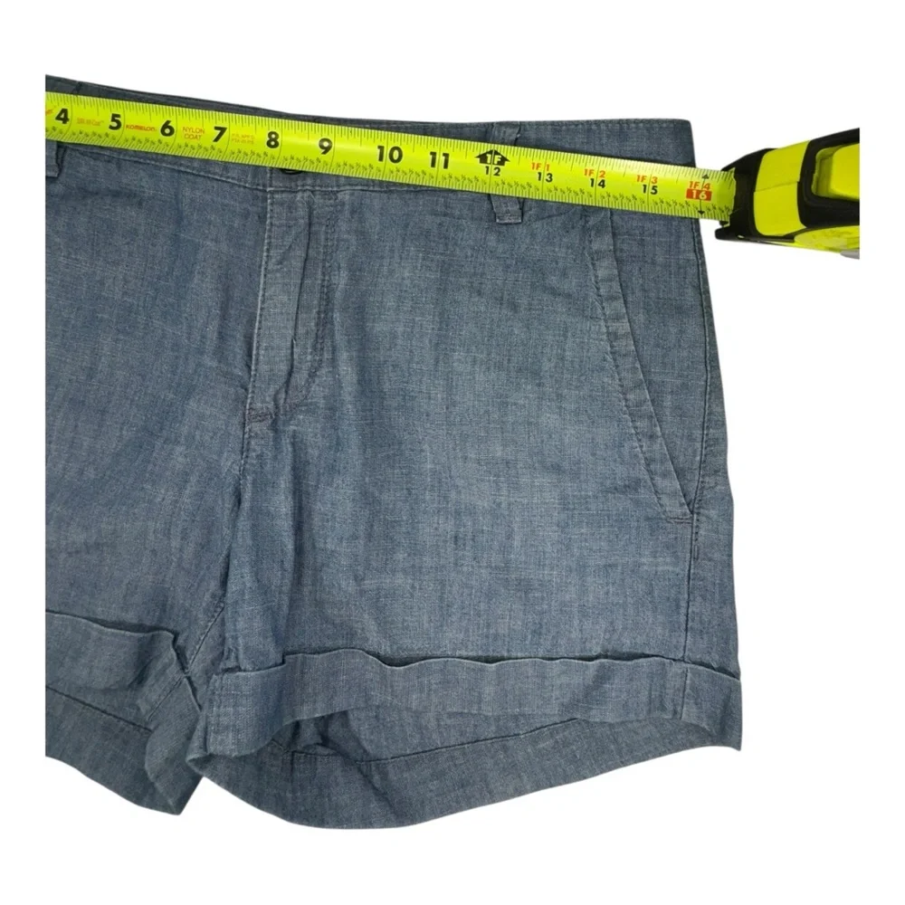Banana Republic City Chino Shorts Size 2S Blue Chambray Style Flat Front - Picture 5 of 6